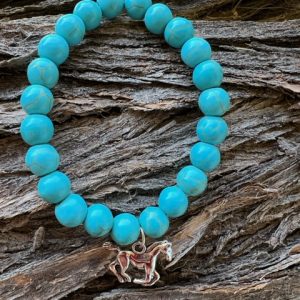 turquoise horse stretch bracelet