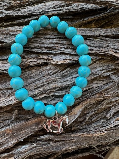 turquoise horse stretch bracelet