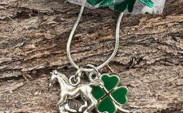 Don’t be caught without wearing green on St Patrick’s Day! We’re now offering this necklace!