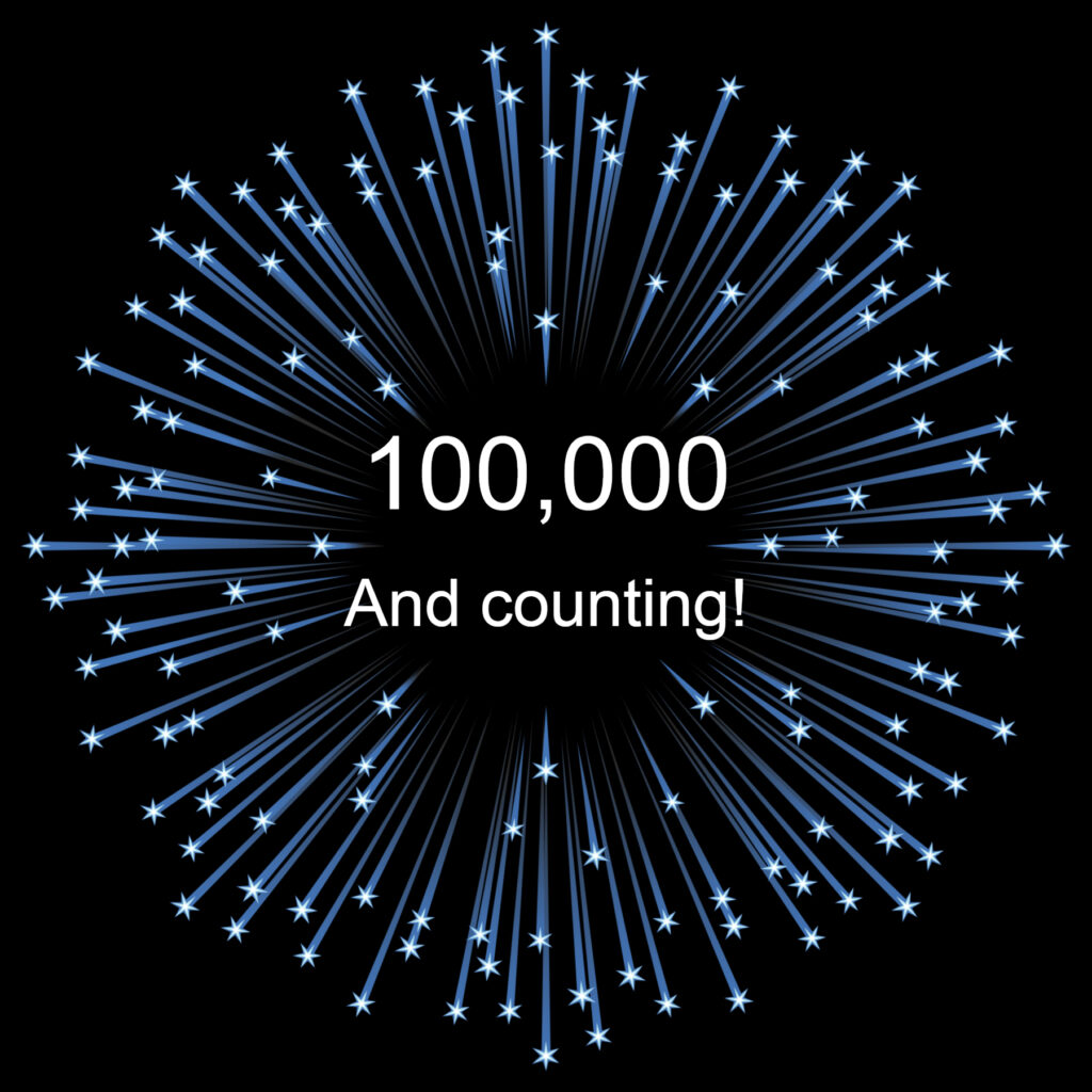 100,000 and counting!
