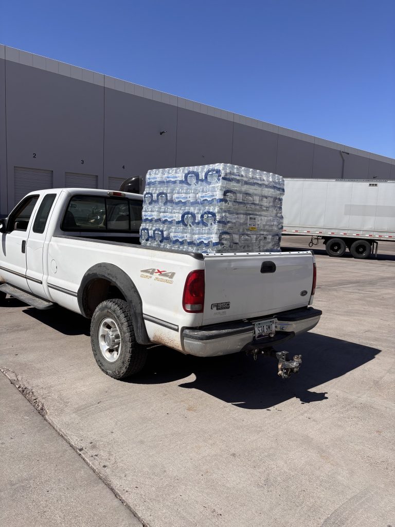 Full pallet of water bottles