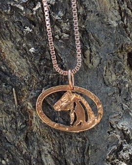 Rose Gold Horse Silhouette Necklace